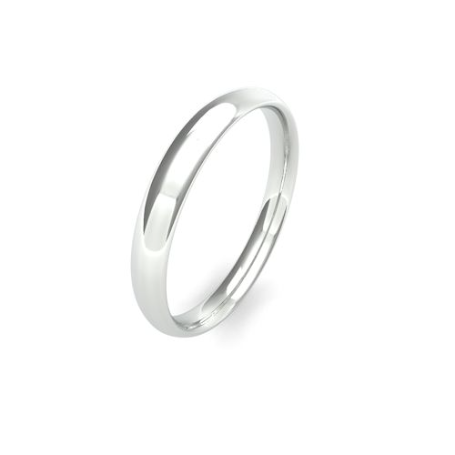 Men's 3mm Wide Intermediate Weight (1.5mm Deep) Traditional Court Shaped Wedding Band by goldanddiamonds.co.uk