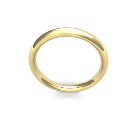 Men's 3mm Wide Heavy Weight (2.1mm Deep) Traditional Court Shaped Wedding Band by goldanddiamonds.co.uk