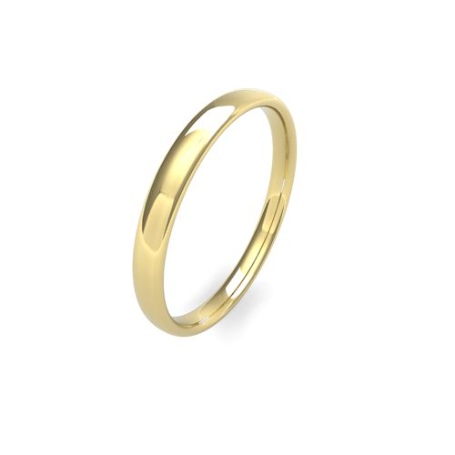 Ladies 2.5mm light weight Slight Court Shaped Wedding Band in 9ct & 18ct Yellow, Rose or White Gold and Platinum by Gold and Diamonds - goldanddiamonds.co.uk