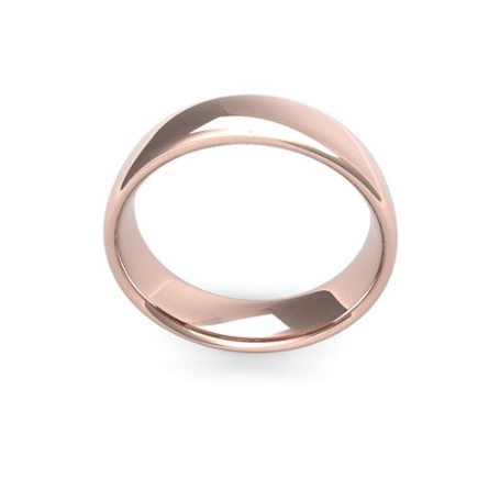 Ladies 6mm medium weight Slight Court wedding band available in 9 & 18ct yellow, white or rose gold and Platinum, with free engraving and delivery at goldanddiamonds.co.uk
