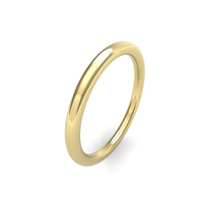 Men's 2mm Heavy Weight Slight Court Shaped Plain wedding band. Available in 9ct & 18ct yellow, white or rose gold and Platinum.Shop Online now at goldanddiamonds.co.uk