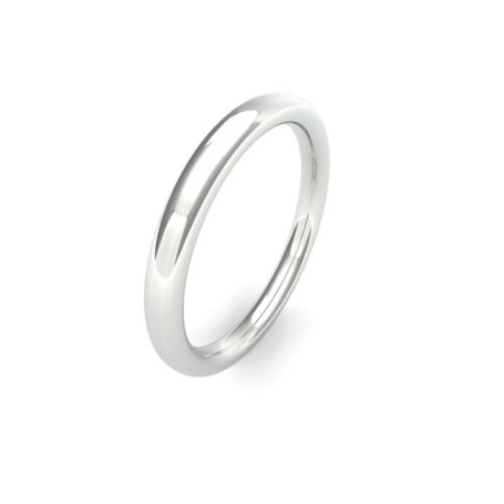 Men's 2.5mm Heavy Weight Slight Court Shaped Plain wedding band. Available in 9ct & 18ct yellow, white or rose gold and Platinum.Shop Online now at goldanddiamonds.co.uk