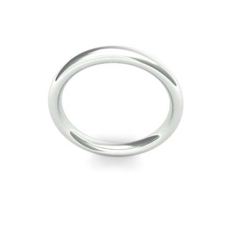 Men's 3mm Slight Court Shaped, heavy weight plain wedding band available in 9 & 18ct Yellow, rose and white gold or Platinum at goldanddiamonds.co.uk