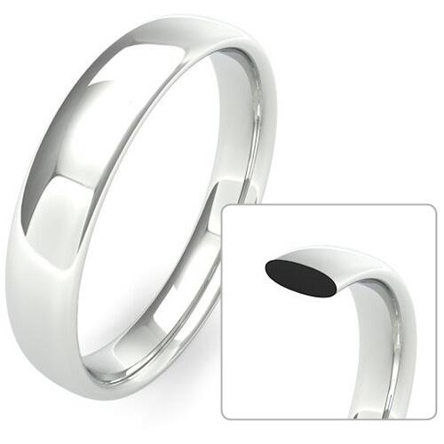 Men's 7mm Slight Court Shaped heavy weight plain wedding band available in 9 & 18ct Yellow, rose and white gold or Platinum at goldanddiamonds.co.uk