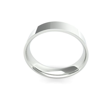 Ladies 5mm Lightweight Flat Court wedding band available to buy online in 9 & 18ct yellow, white or rose gold and Platinum. goldanddiamonds.co.uk