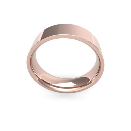 Ladies 6mm Medium Weight Flat Court wedding band available to buy online in 9 & 18ct yellow, white or rose gold and Platinum. goldanddiamonds.co.uk