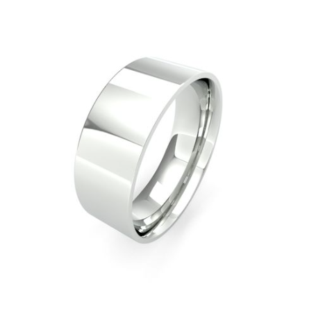 Ladies 7mm Lightweight Flat Court wedding band available to buy online in 9 & 18ct yellow, white or rose gold and Platinum. goldanddiamonds.co.uk