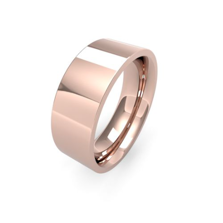 Ladies 7mm Heavy Weight Flat Court wedding band available to buy online in 9 & 18ct yellow, white or rose gold and Platinum. goldanddiamonds.co.uk