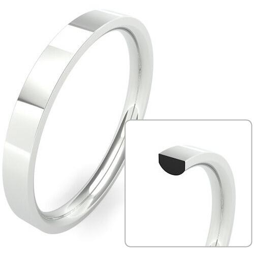 Ladies 8mm Heavy Weight Flat Court wedding band available to buy online in 9 & 18ct yellow, white or rose gold and Platinum. goldanddiamonds.co.uk