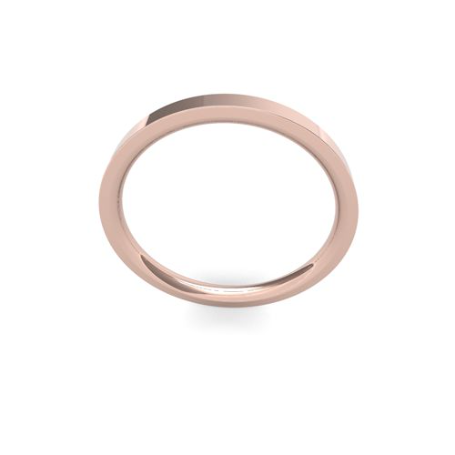 Men's 2mm Medium Weight Flat Court Shaped plain wedding band, available in 9 & 18ct yellow, rose or white gold and Platinum online at goldanddiamonds.co.uk