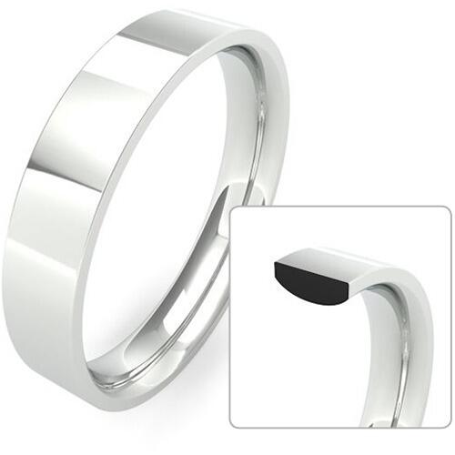Men's 2.5mm Heavy Weight Flat Court Shaped plain wedding band, available in 9 & 18ct yellow, rose or white gold and Platinum online at goldanddiamonds.co.uk
