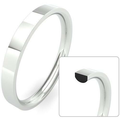Mens 6mm Lightweight Flat Court wedding band available to buy online in 9 & 18ct yellow, white or rose gold and Platinum. goldanddiamonds.co.uk