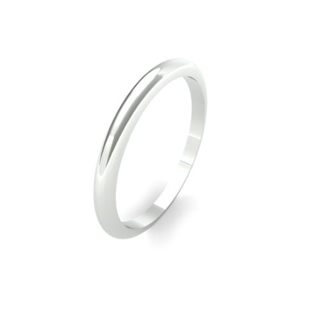 Ladies 2mm Medium Weight D-Sahpe plain wedding band available in 9 & 18ct yellow, rose or white gold and platinum, online at goldanddiamonds.co.uk