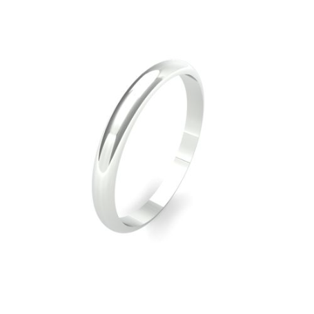 Ladies 2.5mm Lightweight D Shaped wedding band available in 9 & 18ct Yellow, Rose or White Gold and Platinum online at goldanddiamonds.co.uk