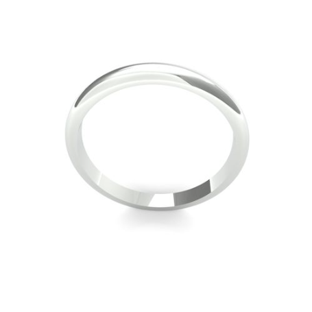 Ladies 2.5mm medium weight D Shaped wedding band available in 9 & 18ct Yellow, Rose or White Gold and Platinum online at goldanddiamonds.co.uk