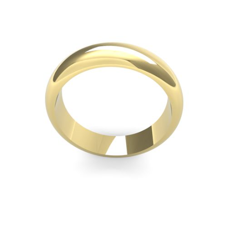 Ladies 5mm heavy weight D Shaped wedding band available in 9 & 18ct Yellow, Rose or White Gold and Platinum online at goldanddiamonds.co.uk