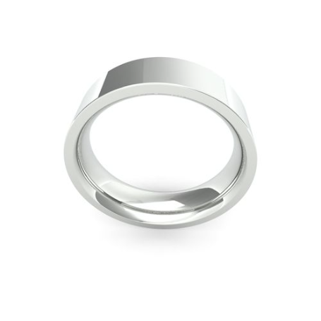 Mens 6mm Heavy Weight Flat Court wedding band available to buy online in 9 & 18ct yellow, white or rose gold and Platinum. goldanddiamonds.co.uk