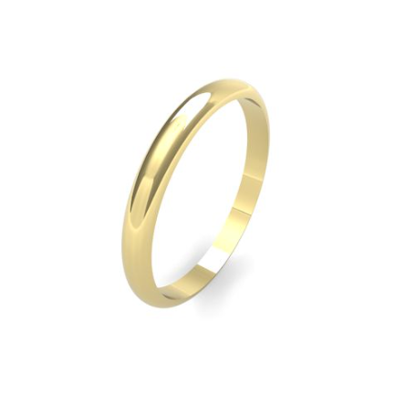 Men's 2.5mm Lightweight D Shaped wedding band available in 9 & 18ct Yellow, Rose or White Gold and Platinum online at goldanddiamonds.co.uk