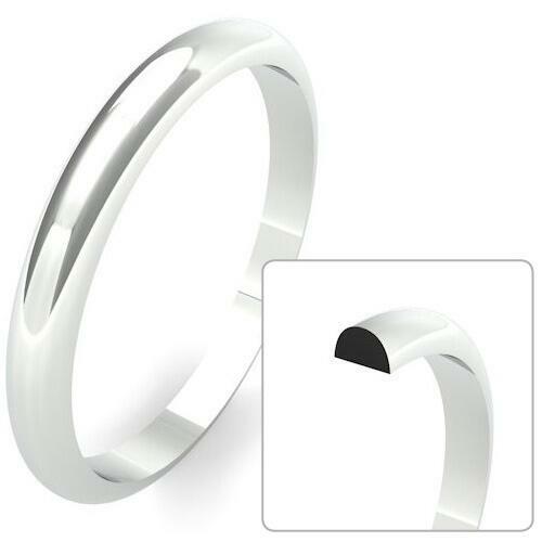 Men's 3mm lightweight D Shaped wedding band available in 9 & 18ct Yellow, Rose or White Gold and Platinum online at goldanddiamonds.co.uk
