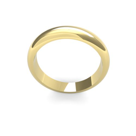 Men's 4mm heavy weight D Shaped wedding band available in 9 & 18ct Yellow, Rose or White Gold and Platinum online at goldanddiamonds.co.uk