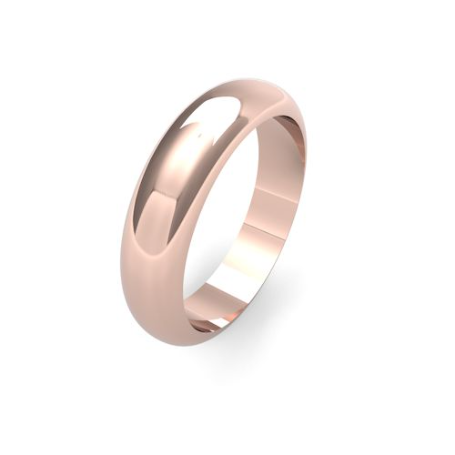 Men's 5mm heavy weight D Shaped wedding band available in 9 & 18ct Yellow, Rose or White Gold and Platinum online at goldanddiamonds.co.uk