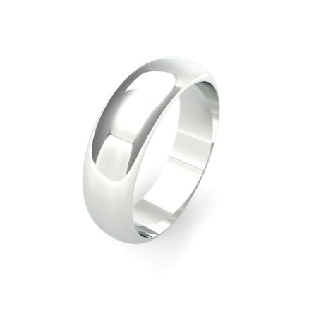 Men's 6mm medium weight D Shaped wedding band available in 9 & 18ct Yellow, Rose or White Gold and Platinum online at goldanddiamonds.co.uk