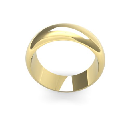 Men's 7mm heavy weight D Shaped wedding band available in 9 & 18ct Yellow, Rose or White Gold and Platinum online at goldanddiamonds.co.uk