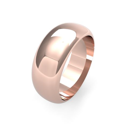 Men's 8mm heavy weight D Shaped wedding band available in 9 & 18ct Yellow, Rose or White Gold and Platinum online at goldanddiamonds.co.uk