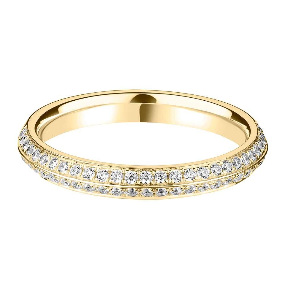 Exquisite 0.34ct Double Row Diamond Decorative Band | Apex Profile | 3mm Width available in 9 & 18ct yellow, white or rose gold and platinum at goldanddiamonds.co.uk