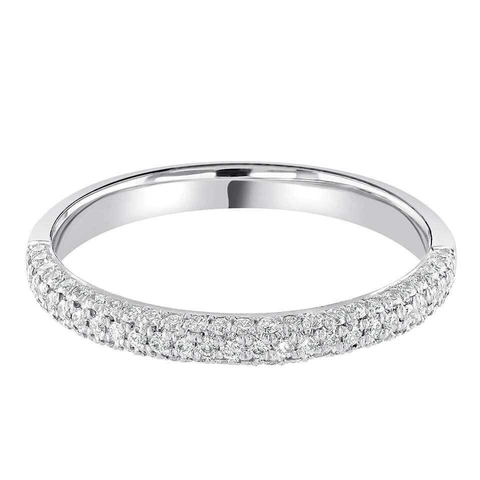 0.40ct Pavé Diamond Set Decorative Wedding Band in 9ct or 18ct Yellow, Rose, or White Gold, and Platinum.