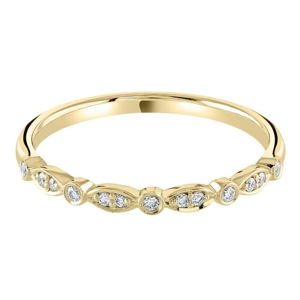 0.09ct Diamond Set Decorative Wedding Band Featuring Alternating Round and Marquise Style Settings in 9ct or 18ct Yellow, Rose, or White Gold, and Platinum.