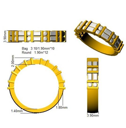 4mm wide diamond wedding ring, 0.89ct double row diamond band, baguette and round diamond wedding ring, Gold and Diamonds wedding band, 4mm platinum diamond ring, gold baguette and round diamond band, luxury wedding ring by Gold and Diamonds