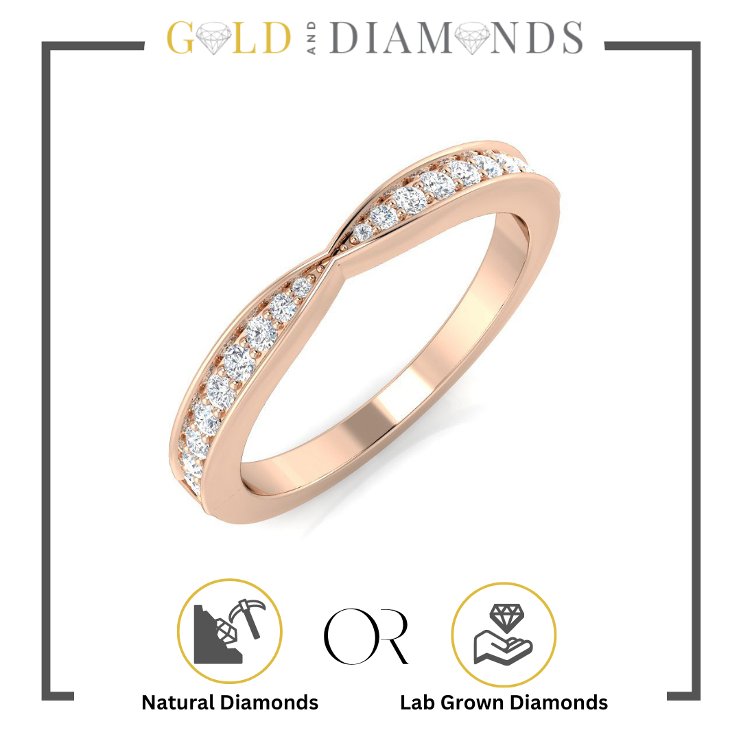 2mm bow style diamond wedding ring, grain-set diamond wedding ring, 0.21ct diamond bow ring, 10 diamond wedding band, Gold and Diamonds bow wedding ring, platinum bow diamond ring, luxury wedding ring by Gold and Diamonds