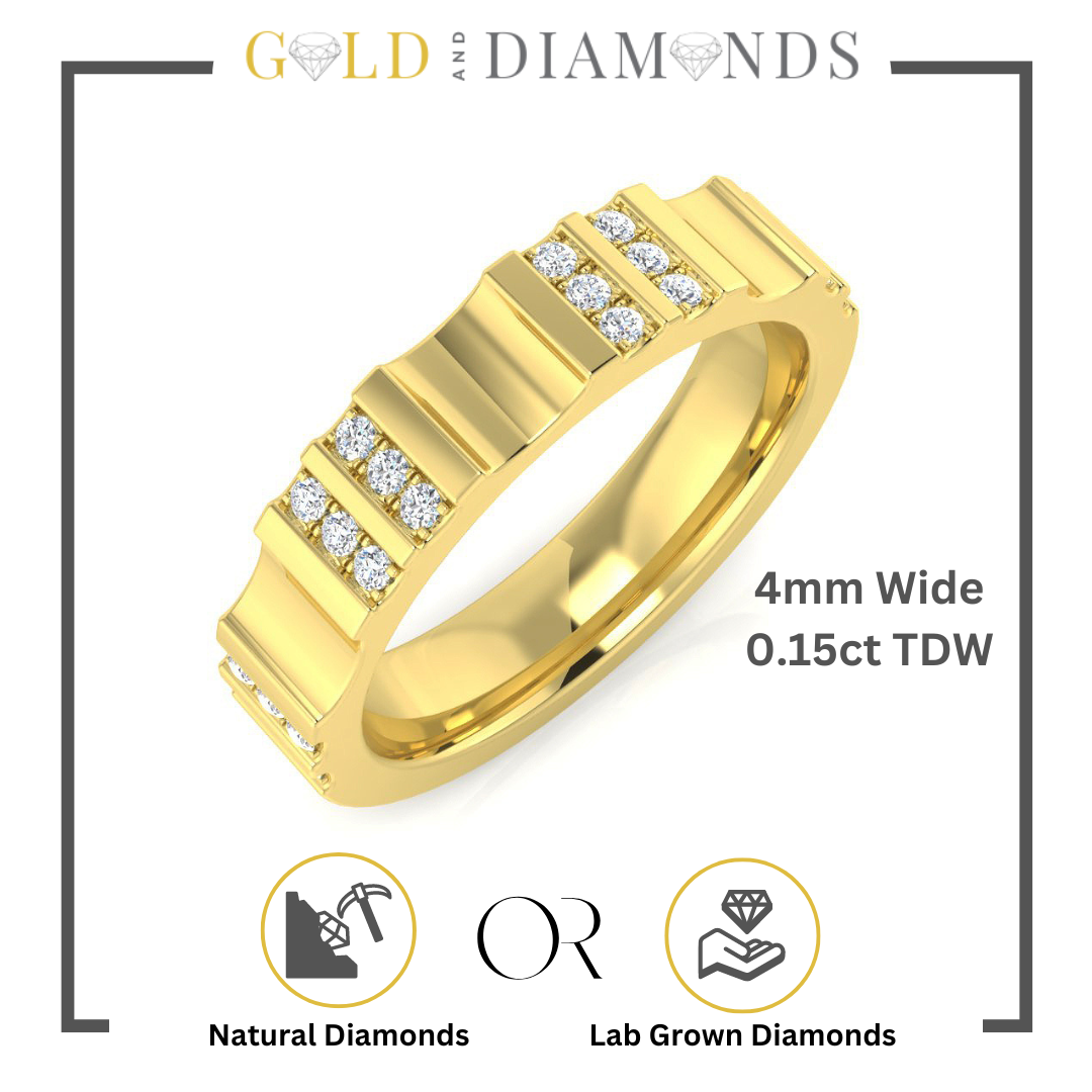 4mm diamond wedding ring, 0.15ct diamond ring, 24 round diamonds wedding band, Gold and Diamonds diamond wedding ring, rose gold diamond band, luxury diamond wedding ring, lab-grown diamond ring