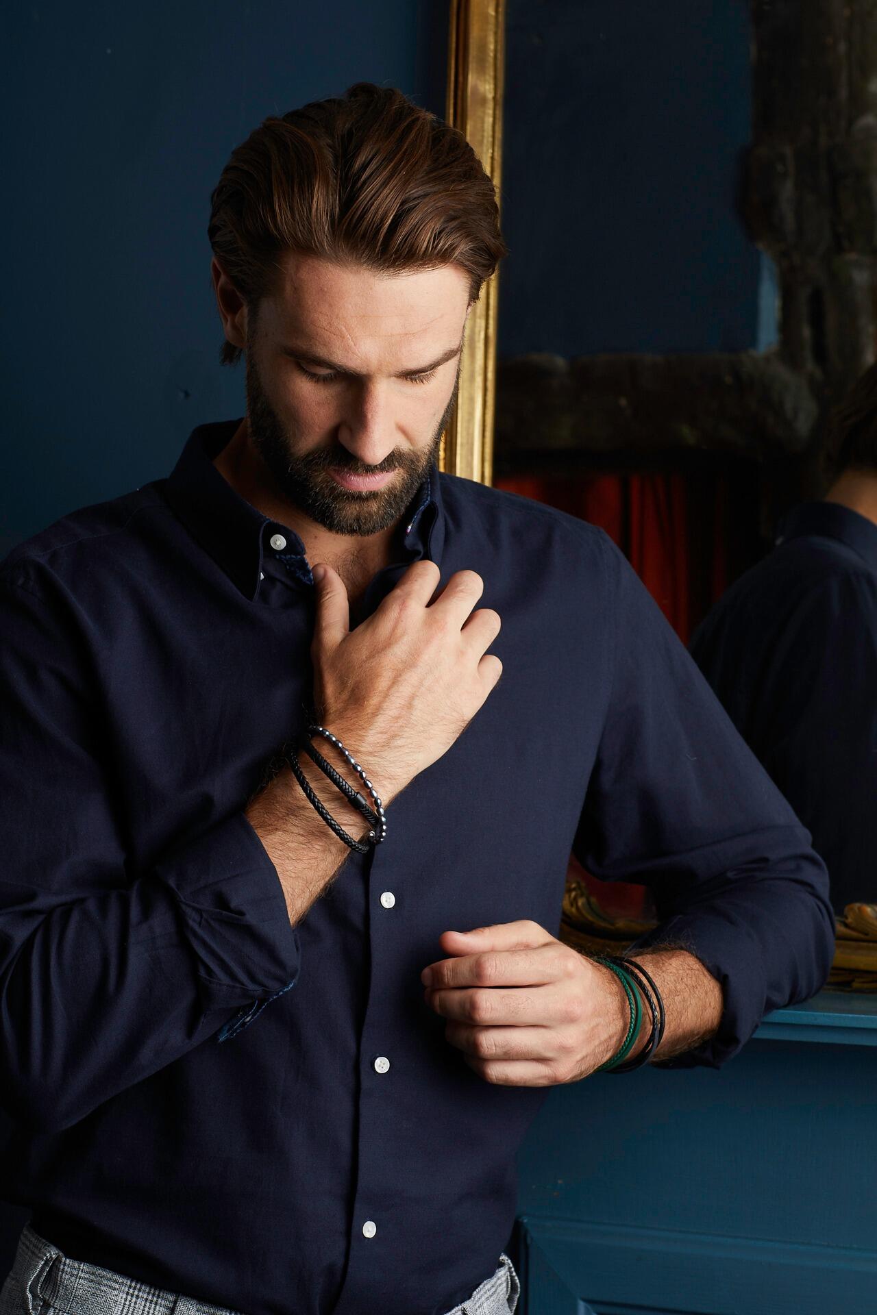 "Men's Wristware collection featuring modern wrist accessories by Fred Bennett®, including sleek bracelets, cuff bracelets, and timepieces, perfect for the groom, best man, or groomsman, available at Gold and Diamonds."