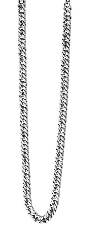 "fredbennett® Heavyweight Stainless Steel Curb Chain Necklace – bold 56cm interlocking chain for men, symbolising unity. Skin-safe and gift-ready from Gold and Diamonds."
