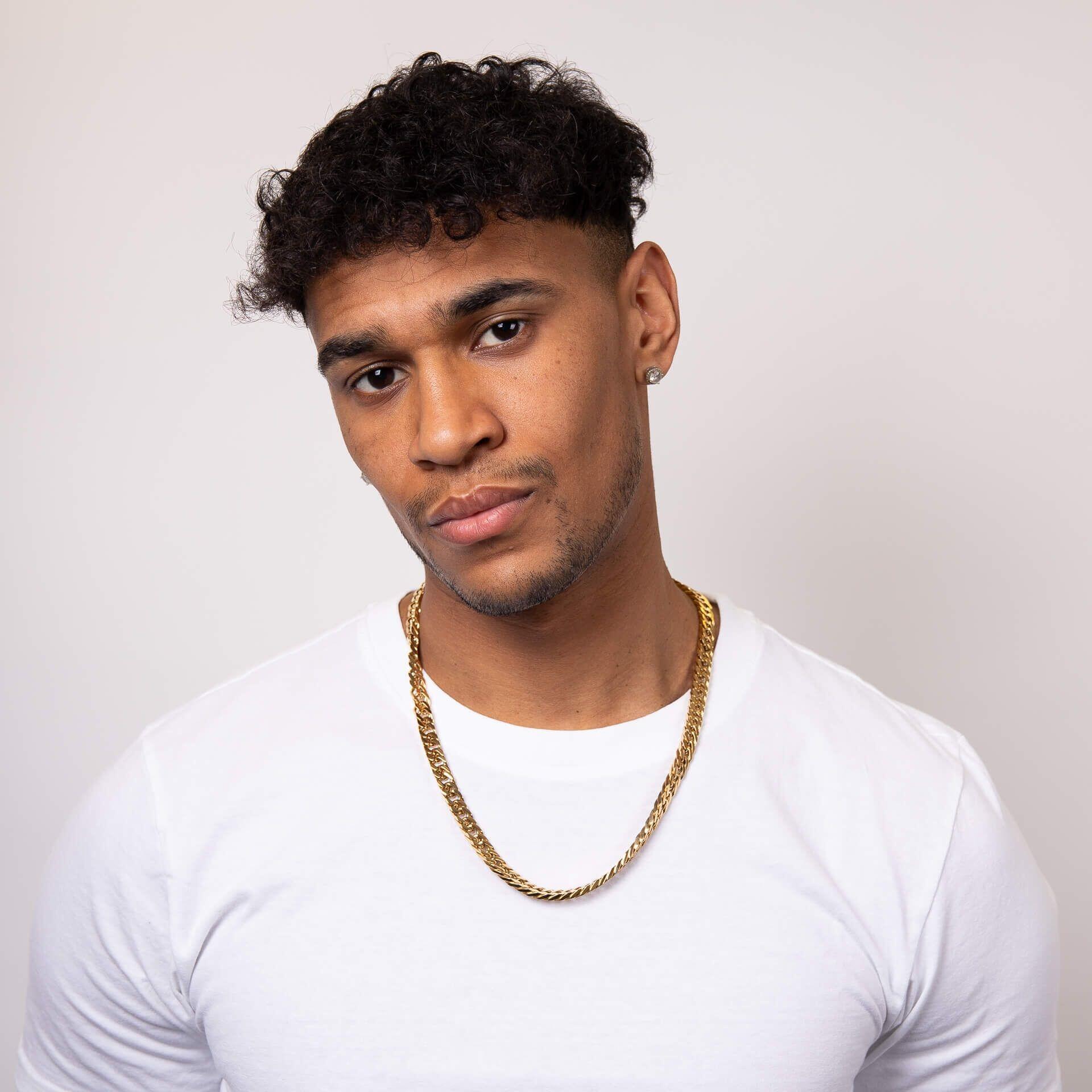 "fredbennett® 14k Yellow Gold Plated Heavyweight Curb Chain Necklace – 56cm interlocking link necklace symbolising unity, skin-safe and presented in a suede pouch from Gold and Diamonds."
