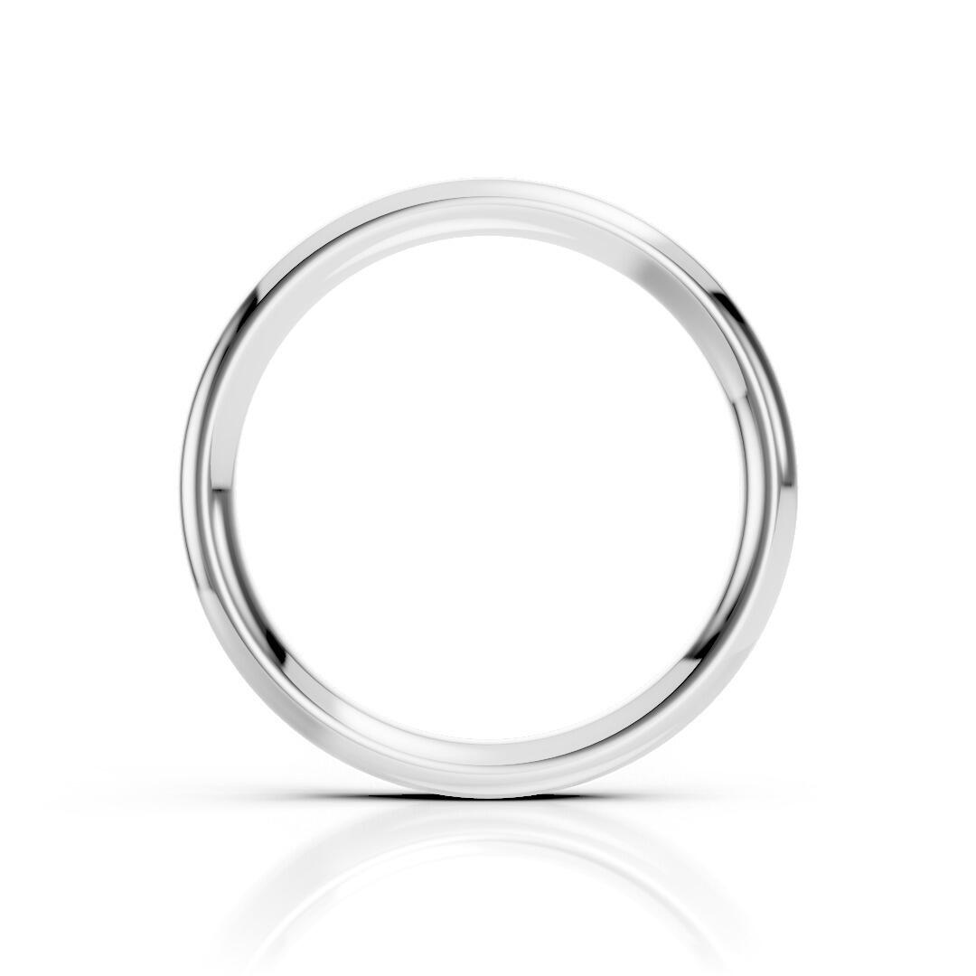 Ladies 3mm heavy weight traditional court shaped wedding band in gold, platinum, palladium, silver, titanium and black zirconium with polished finish