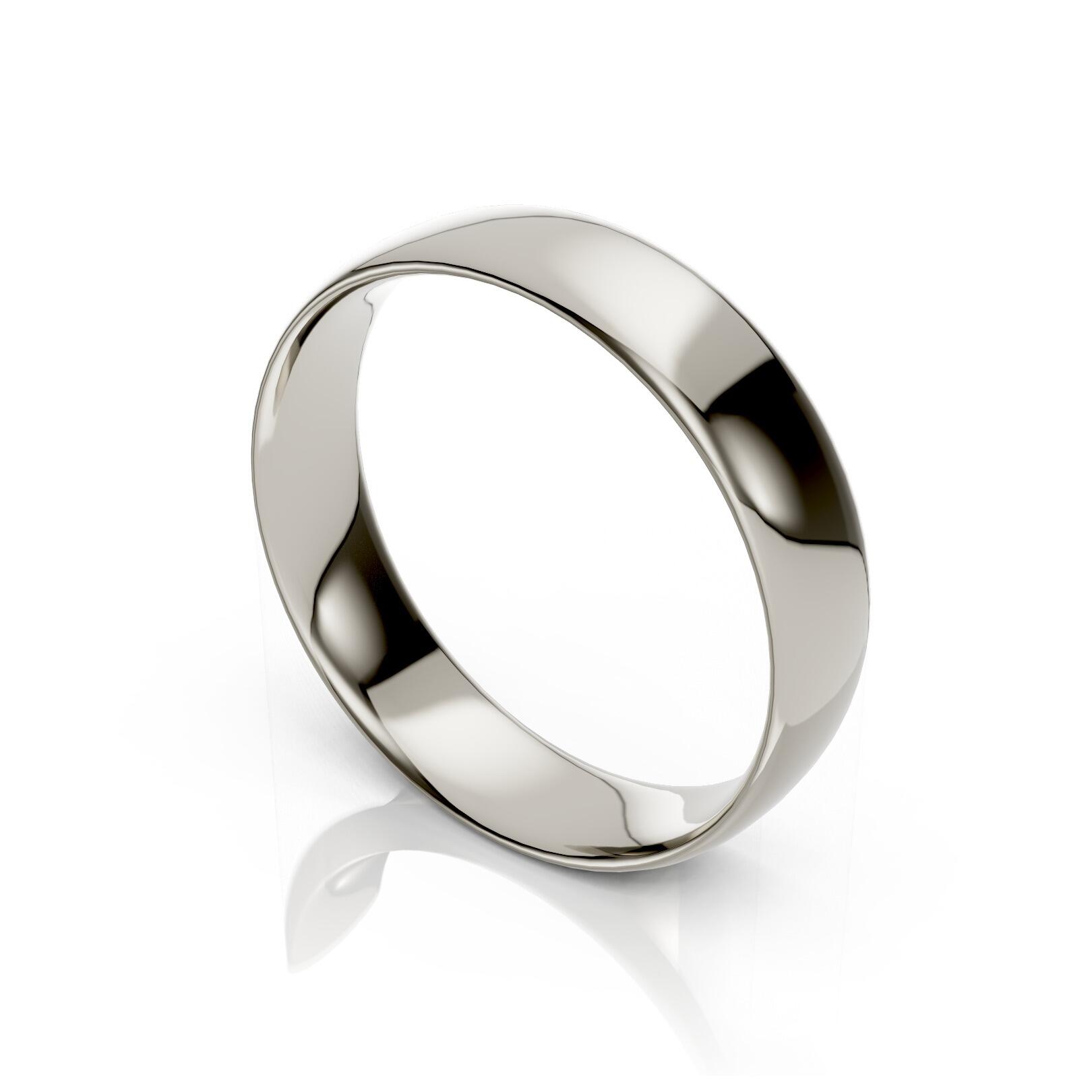Ladies 5mm light traditional court comfort fit wedding ring 1.3mm depth in gold platinum palladium silver titanium and black zirconium