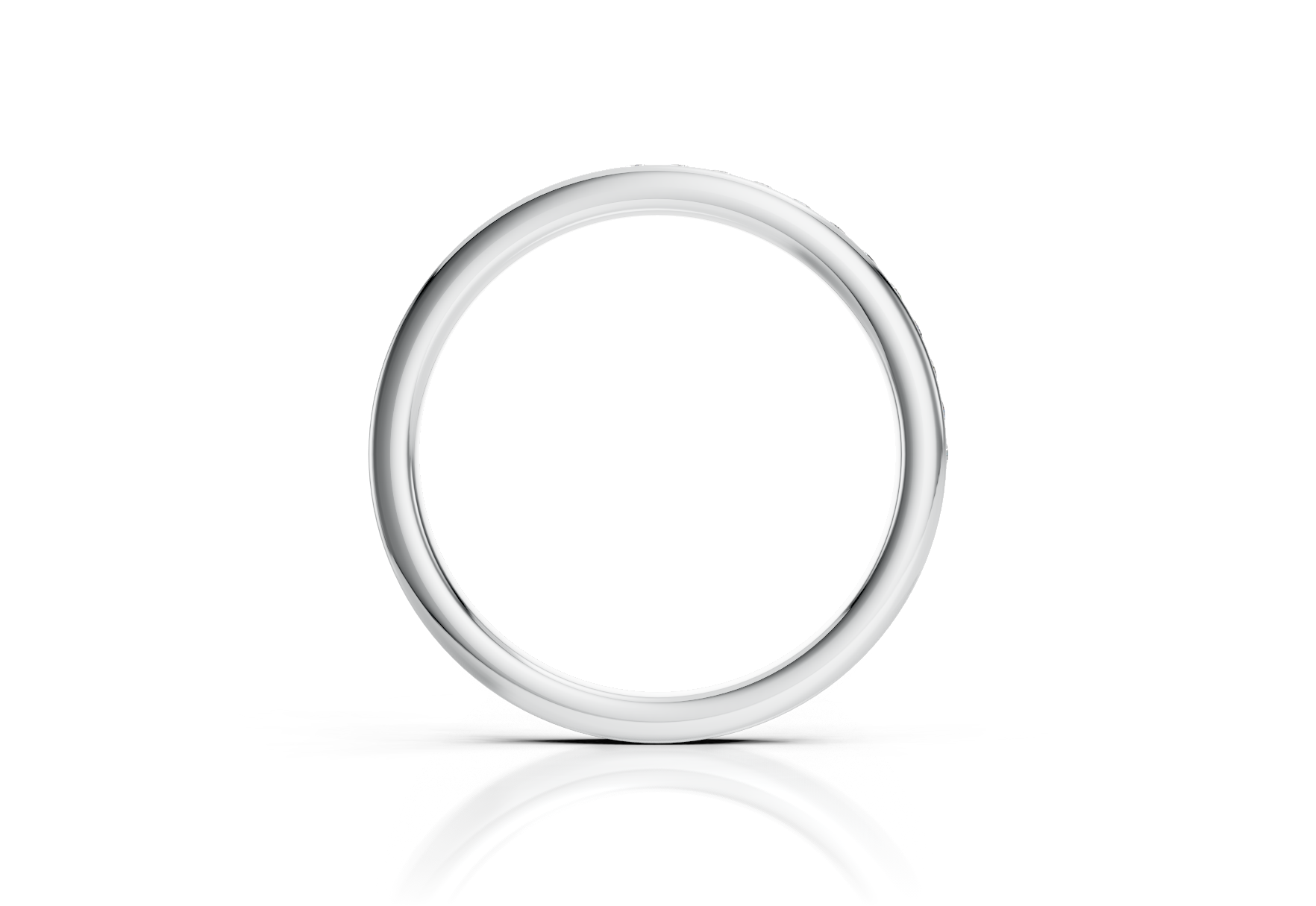 2.2mm channel set diamond wedding band 0.12ct round diamonds in gold platinum and palladium