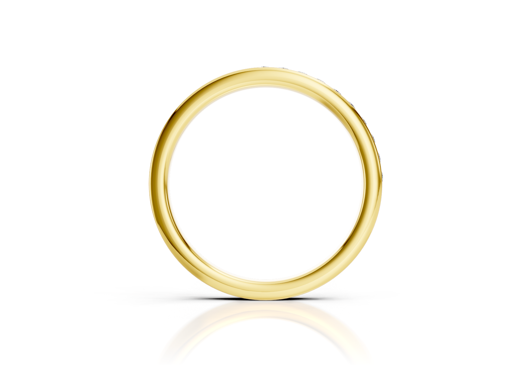 2.4mm channel set diamond wedding band 0.15ct round diamonds in gold platinum and palladium