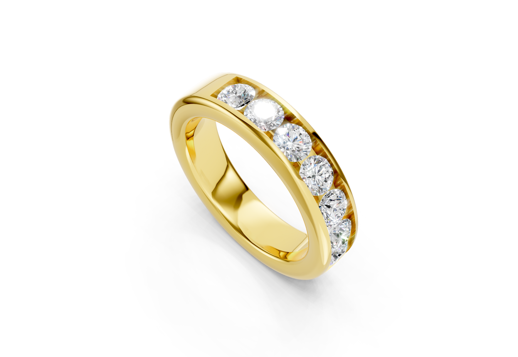 5mm channel set diamond wedding band 1.12ct round diamonds in gold platinum and palladium