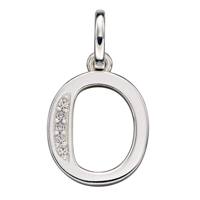Sterling Silver with Cubic Zirconia Number Pendant