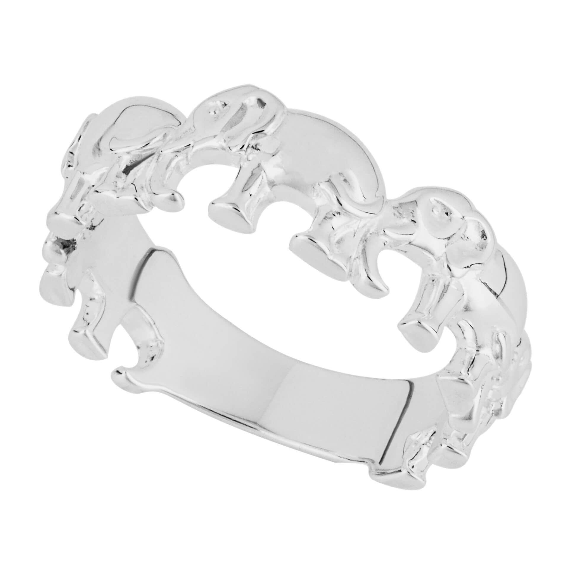 Sterling Silver Elephant Band Ring