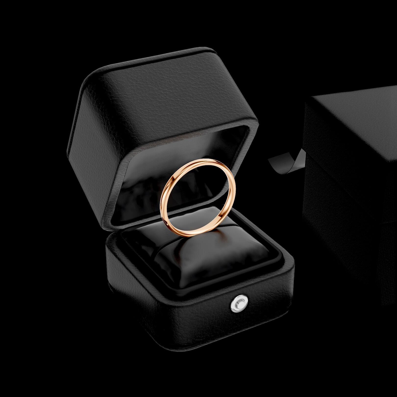 Ladies 2.5mm light weight traditional court shaped wedding band in gold, platinum, palladium, silver, titanium and black zirconium with polished finish