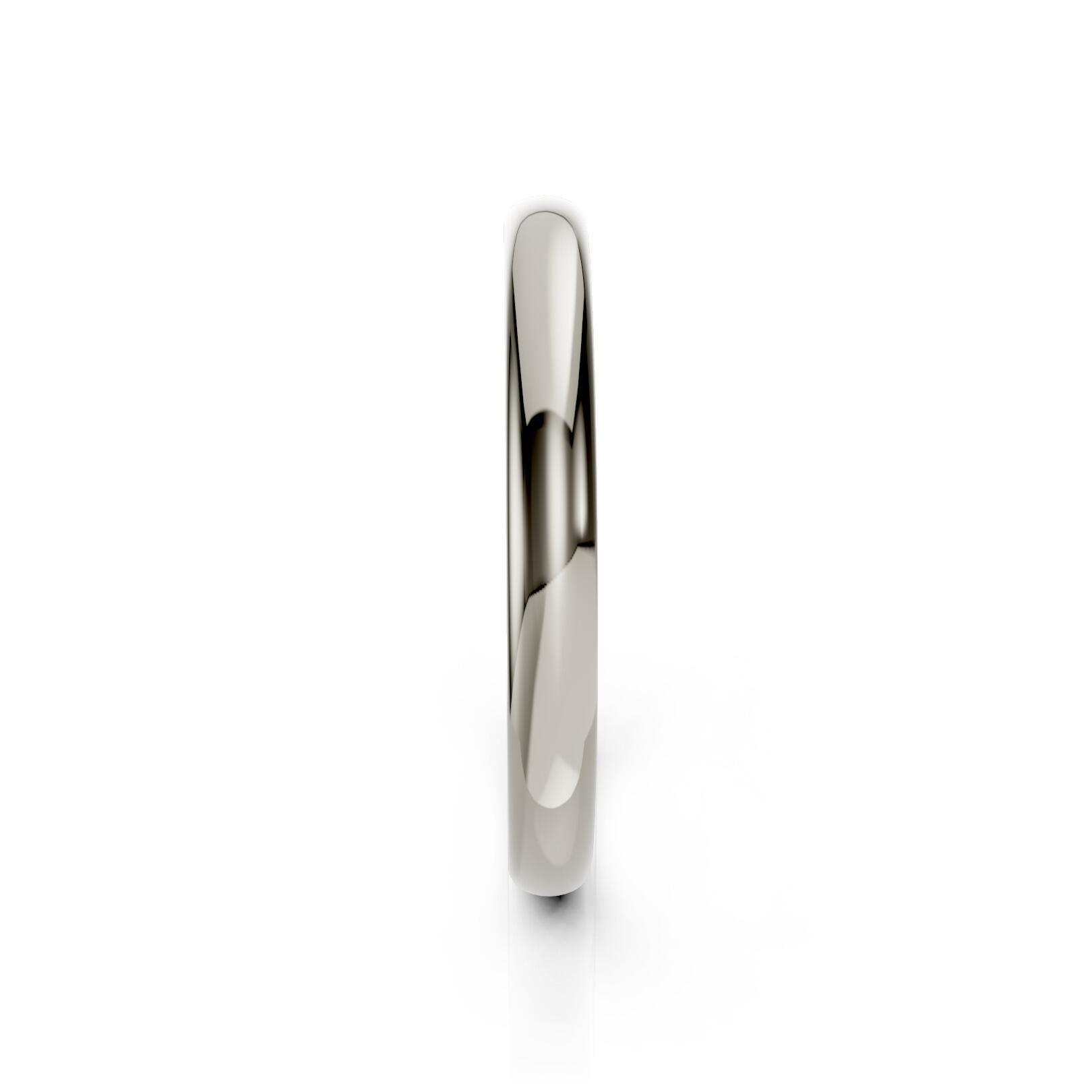 Ladies 2.5mm medium weight traditional court shaped wedding band in gold, platinum, palladium, silver, titanium and black zirconium with polished finish