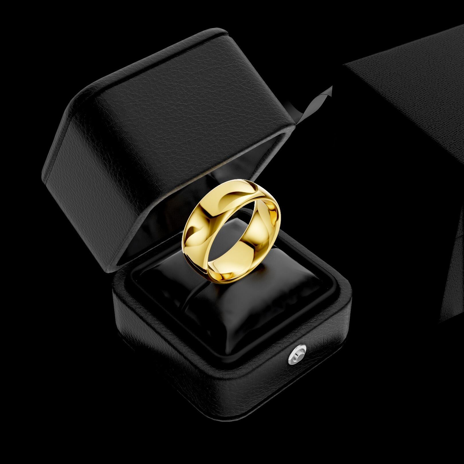 Ladies 8mm heavy traditional court comfort fit wedding ring 2.1mm depth in gold platinum palladium silver titanium and black zirconium
