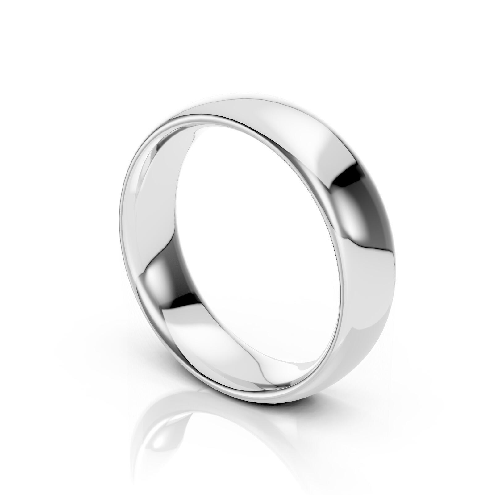 Mens 6mm heavy traditional court comfort fit wedding ring 2.1mm depth in gold platinum palladium and argentium silver