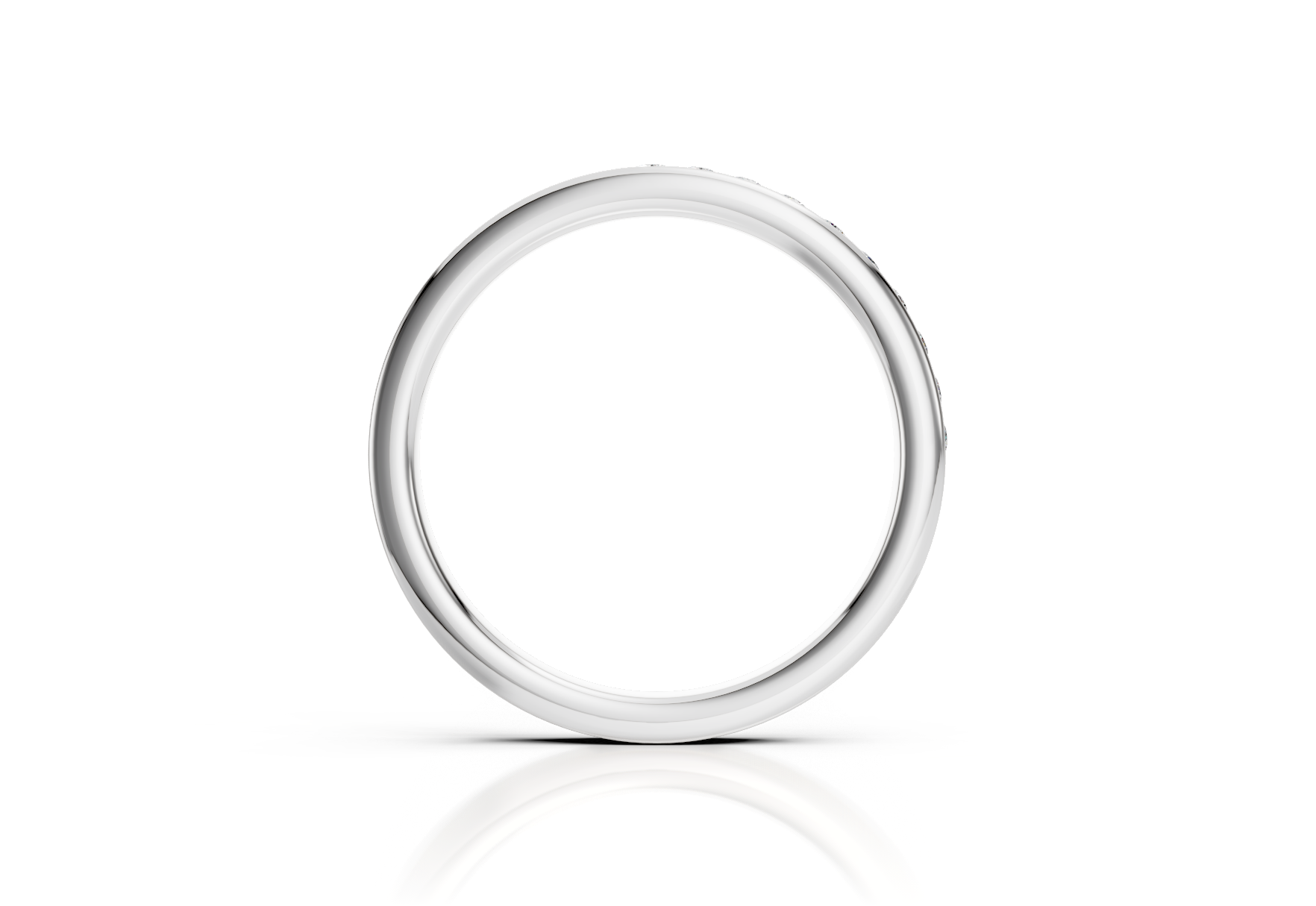 2.4mm channel set diamond wedding band 0.15ct round diamonds in gold platinum and palladium
