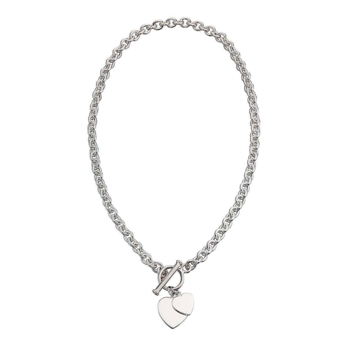 Silver T-Bar Necklace and Bracelet Gift Set